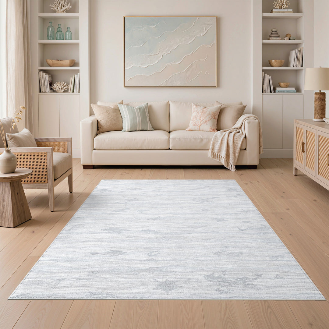 Coastal Marine Life Area Rug
