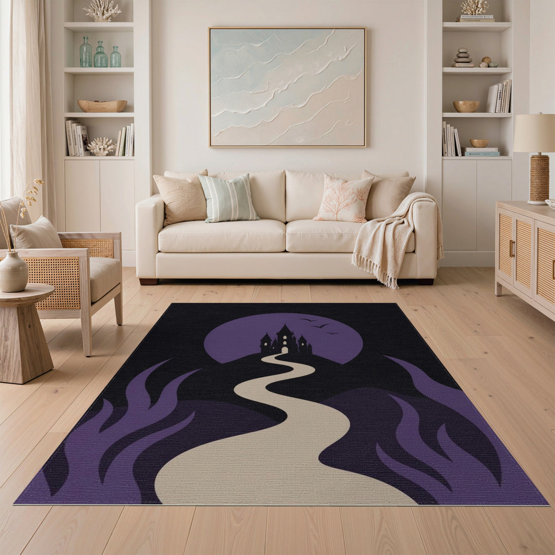 Purple Castle Moon Path Kids Area Rug