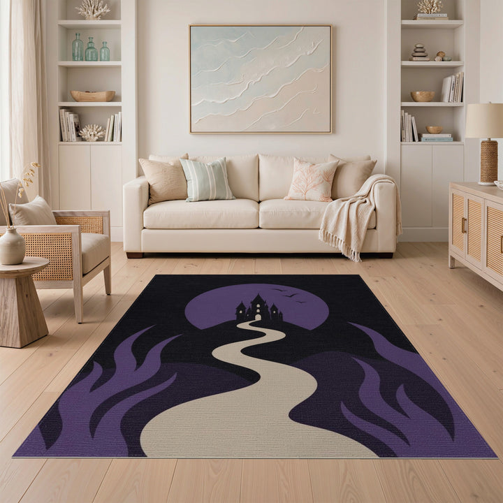 Purple Castle Moon Path Kids Area Rug