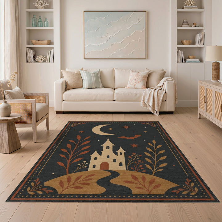 Moonlit Castle Bat Area Rug