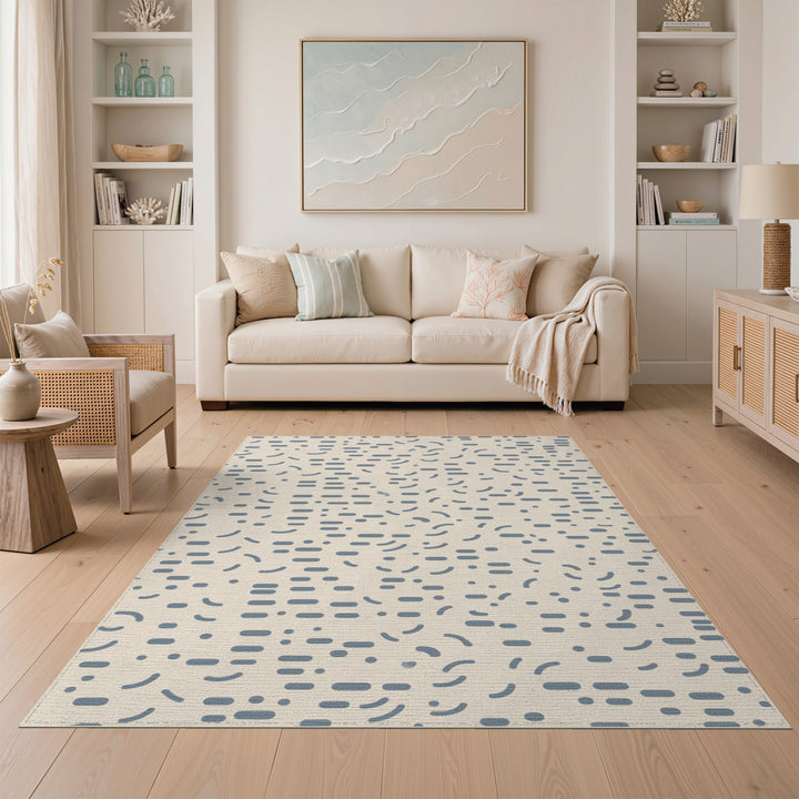 Blue Abstract Dash Area Rug