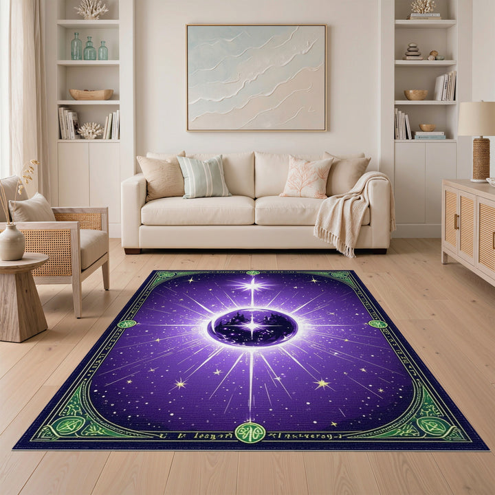 Purple Celestial Castle Starburst Area Rug