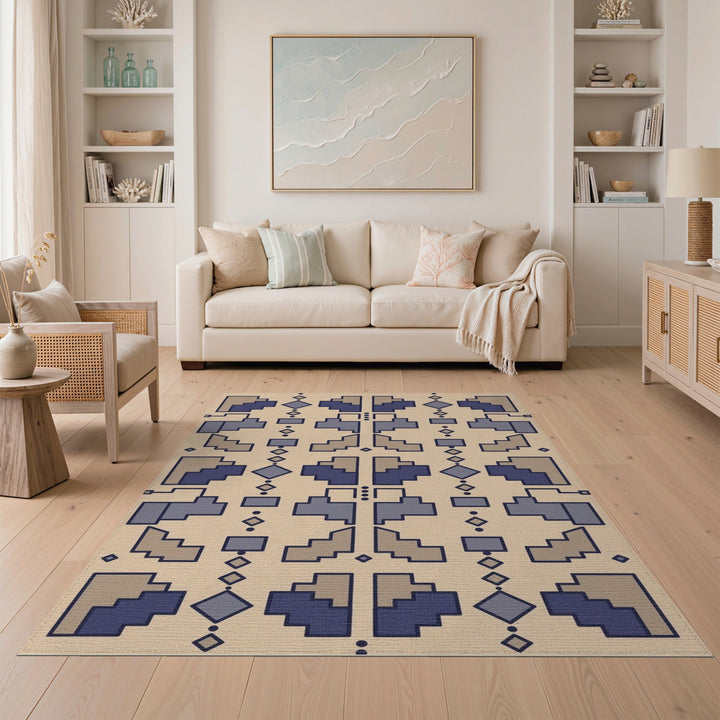 Modern Geometric Beige Area Rug
