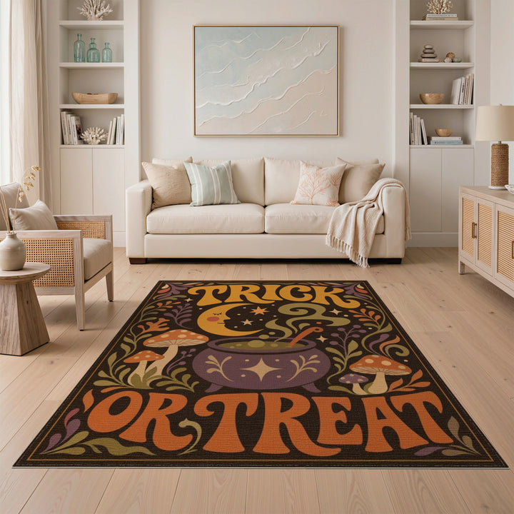 Trick or Treat Cauldron Mushroom Area Rug