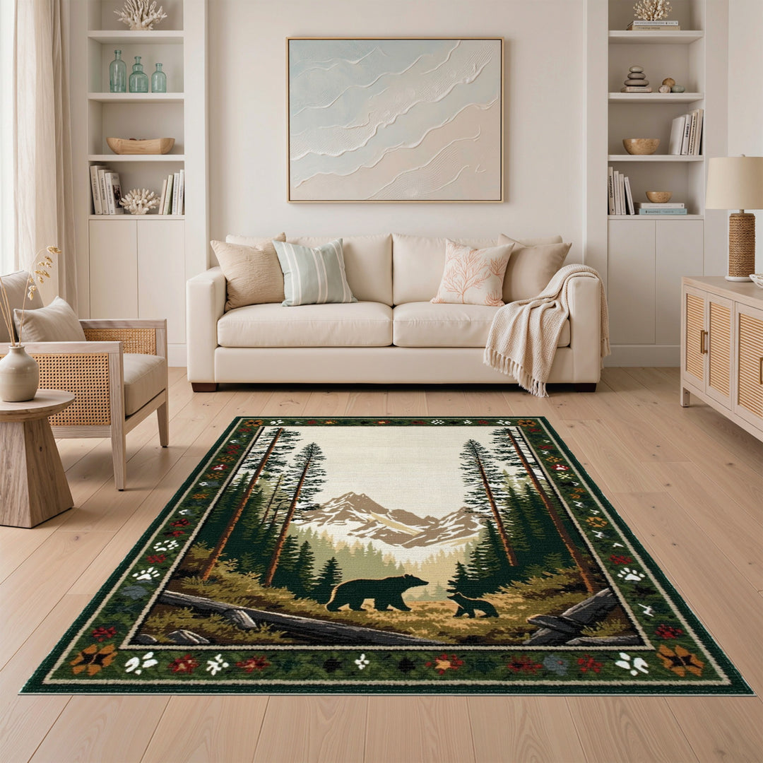 Bear Family Forest Area Rug