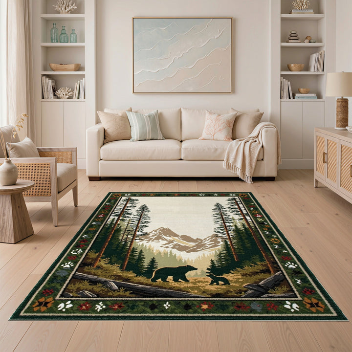 Bear Family Forest Area Rug