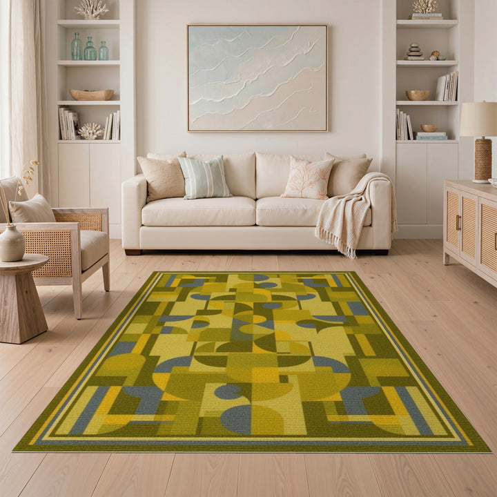 Green Geometric Area Rug