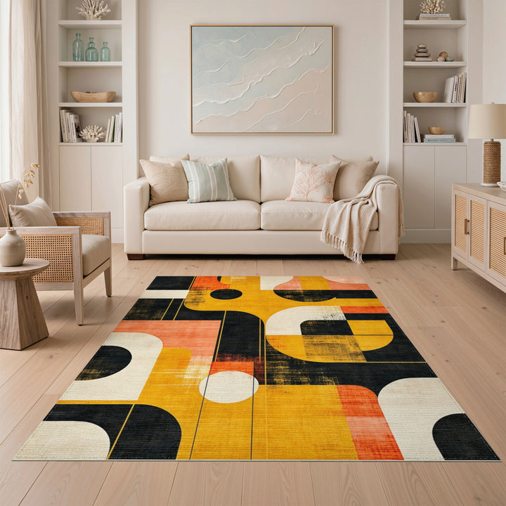 Bold Geometric Multi-Color Area Rug