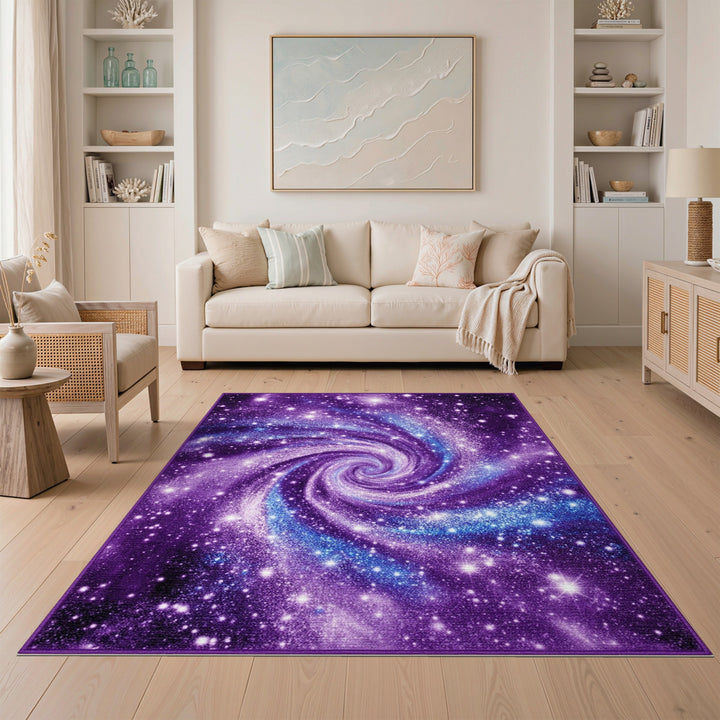 Purple Galaxy Swirl Area Rug