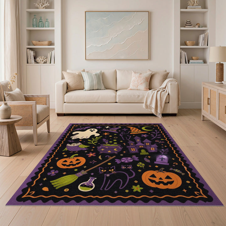 Halloween Magic Purple Area Rug