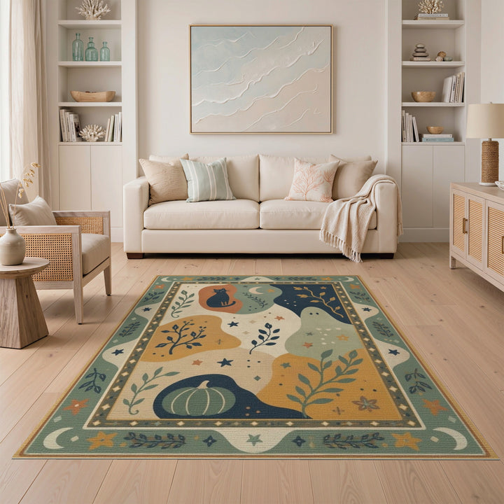 Whimsical Cat Ghost Kids Area Rug