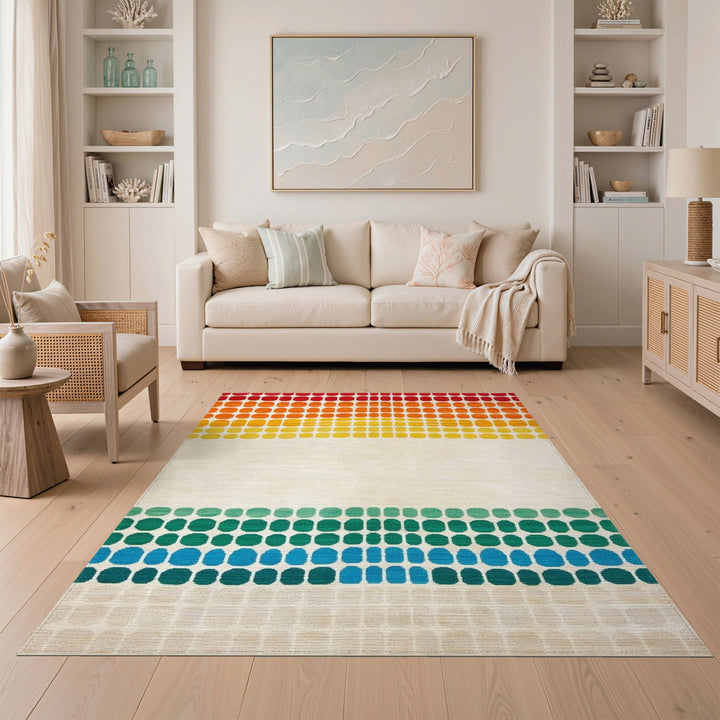 Vibrant Gradient Dot Geometric Area Rug