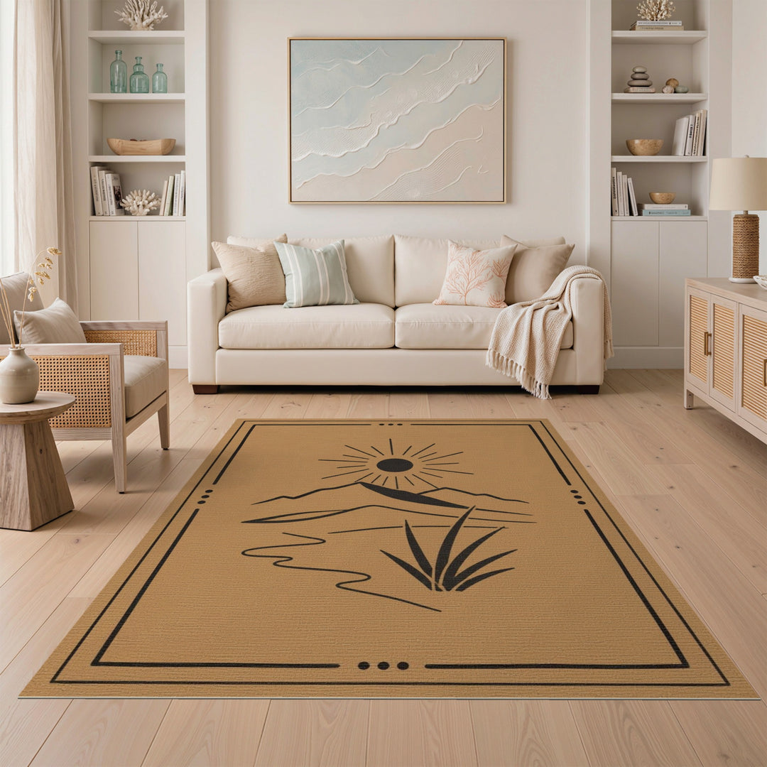 Southwestern Mountain Sun Area Rug