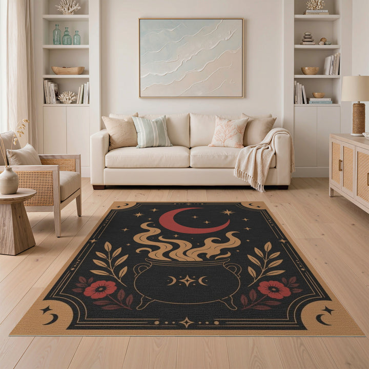 Multi-color and Patterns Mystic Cauldron Moon Area Rug