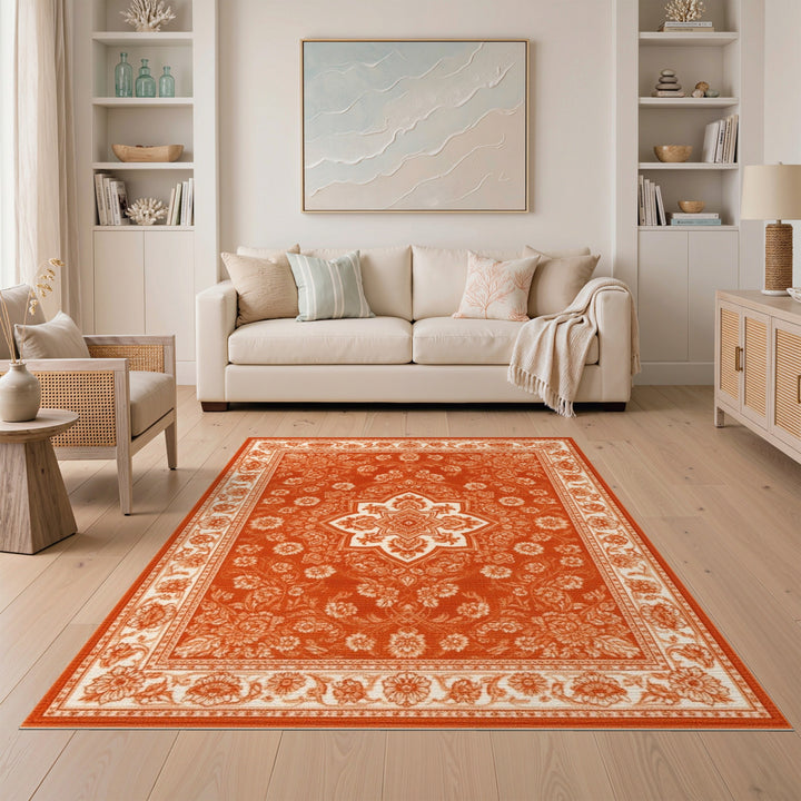 Red Floral Persian Area Rug