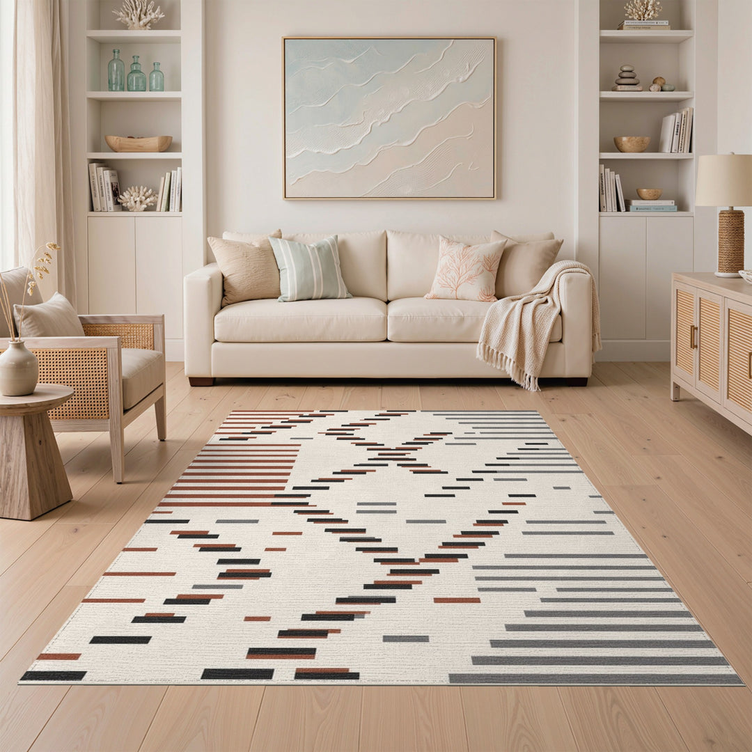 Brown Geometric Area Rug