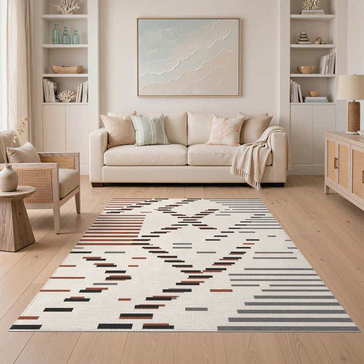 Brown Geometric Area Rug