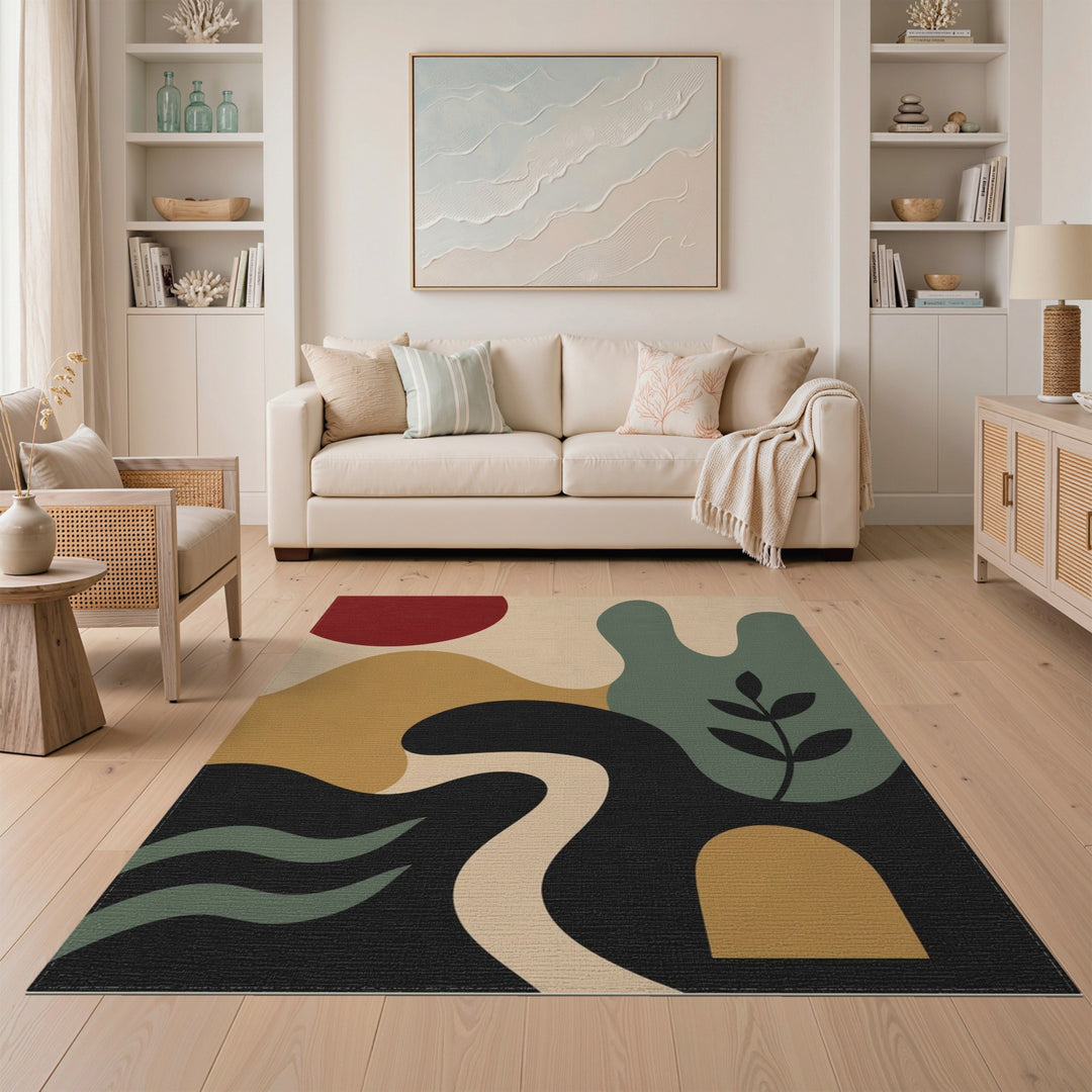 Abstract Multi-Color Organic Area Rug