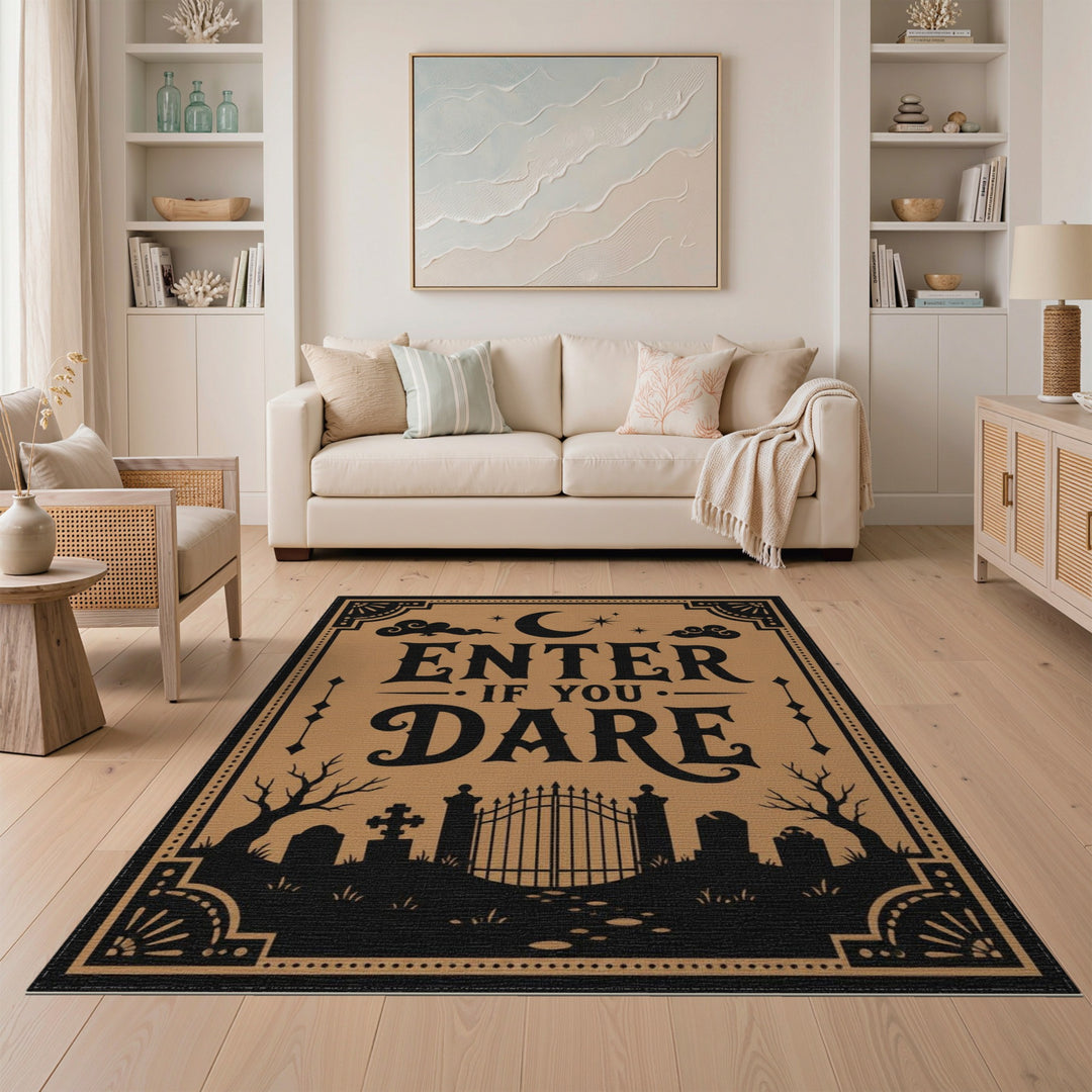Enter If You Dare Cemetery Area Rug