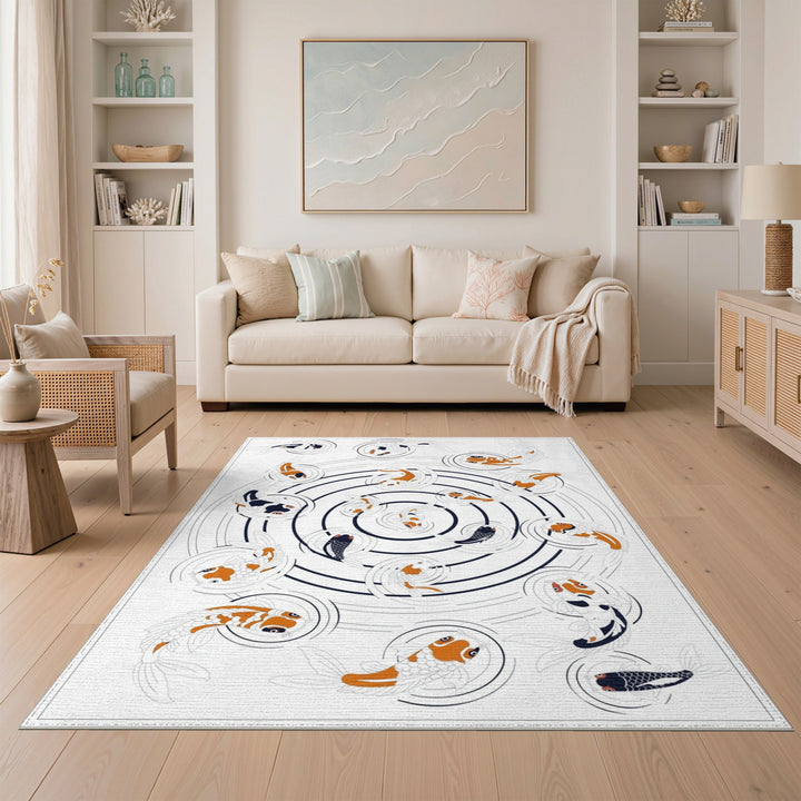 Koi Fish Circular Area Rug