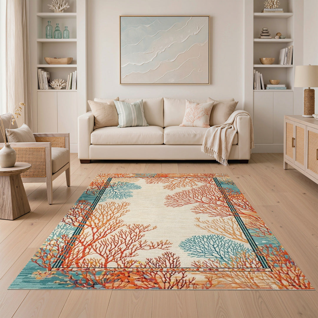 Coral Reef Beige Area Rug