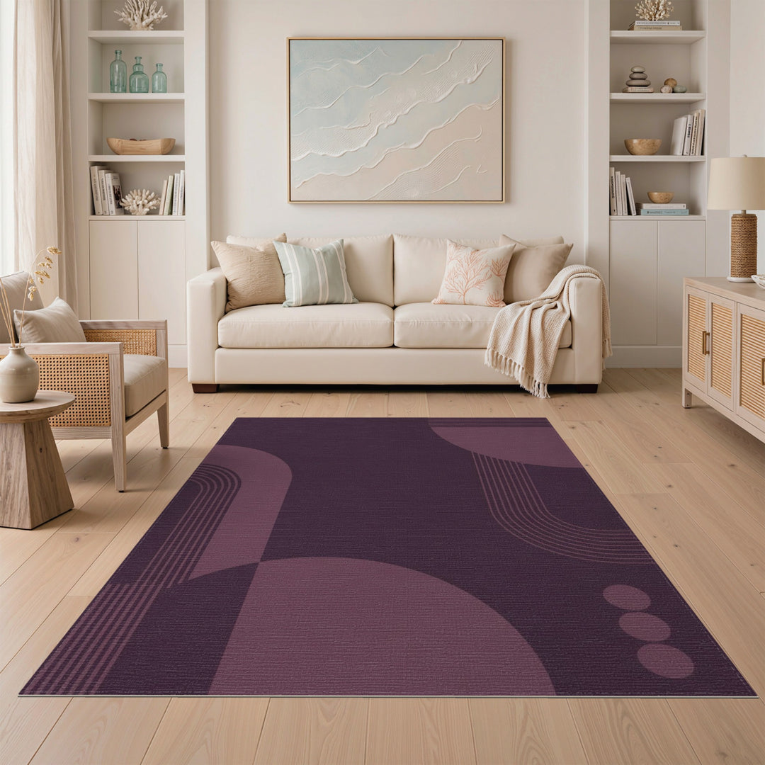 Purple Geometric Modern Area Rug