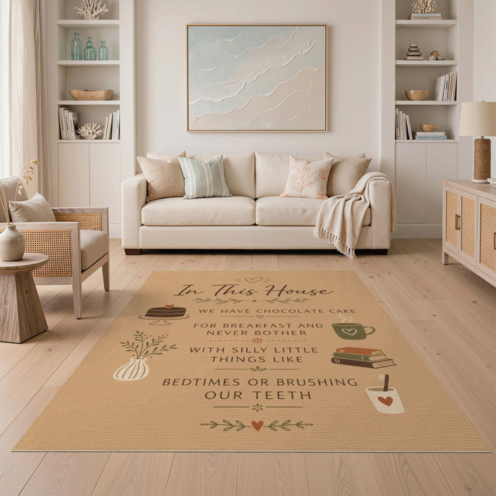 In This House Chocolate Cake Area Rug