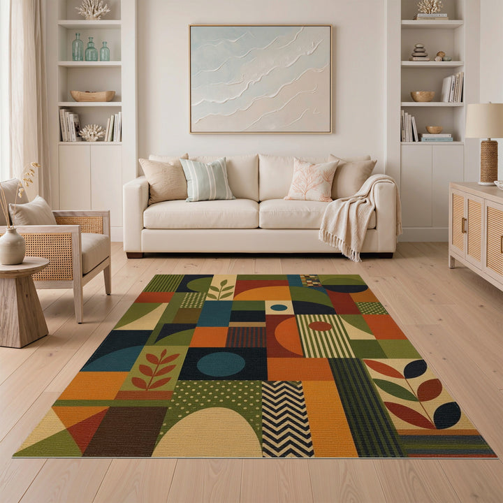 Geometric Modern Multi-Color Geometric Area Rug