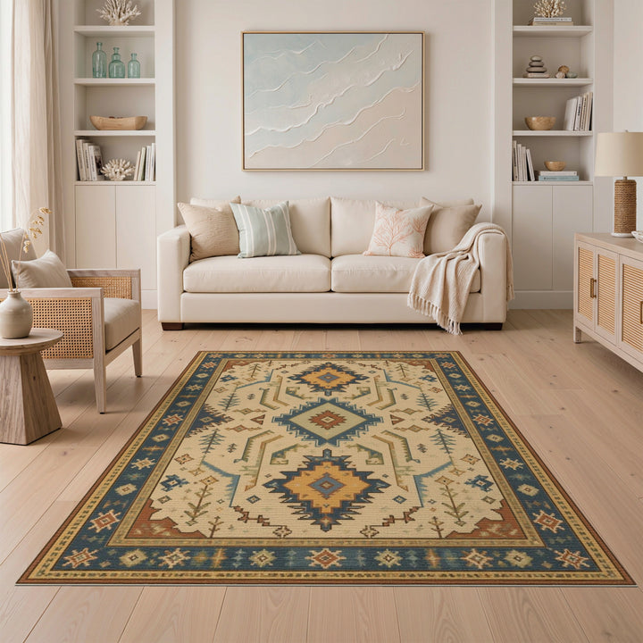 Heritage Tribal Blue Area Rug