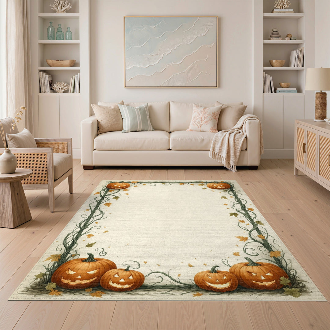Autumn Pumpkin Vine Area Rug