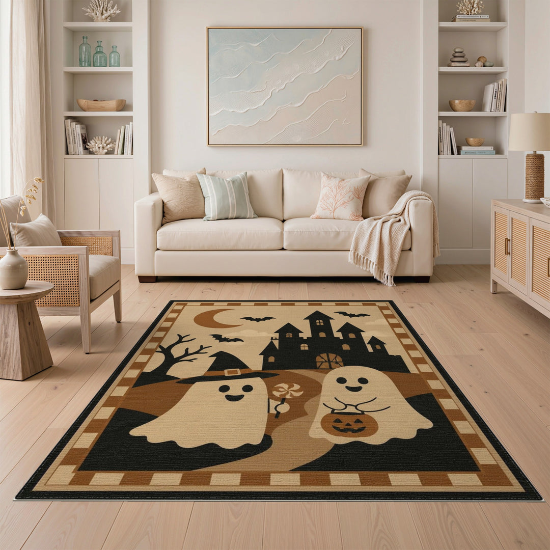 Halloween Ghosts Castle Kids Area Rug