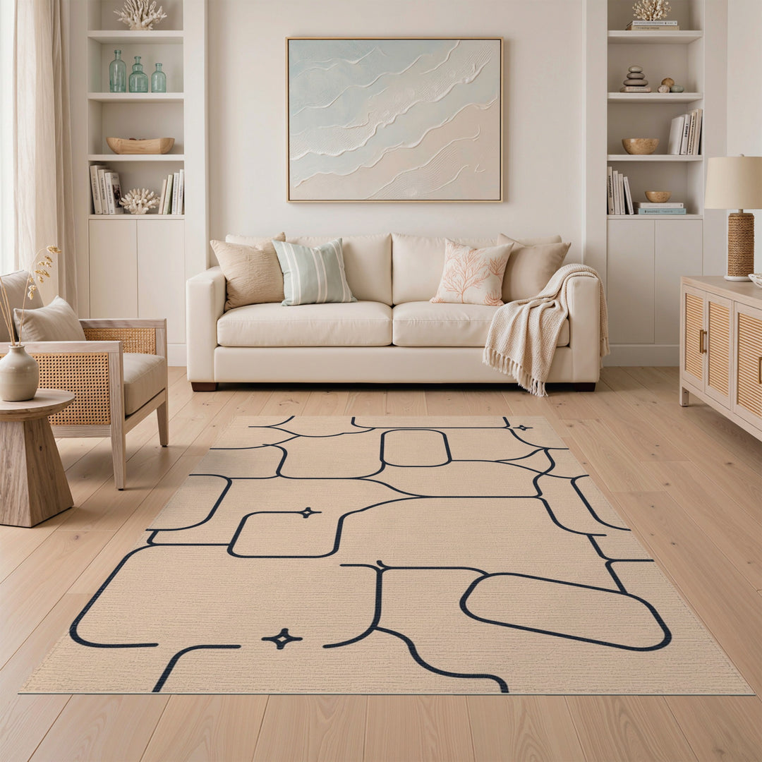 Abstract Area Organic Beige Abstract Organic Area Rug