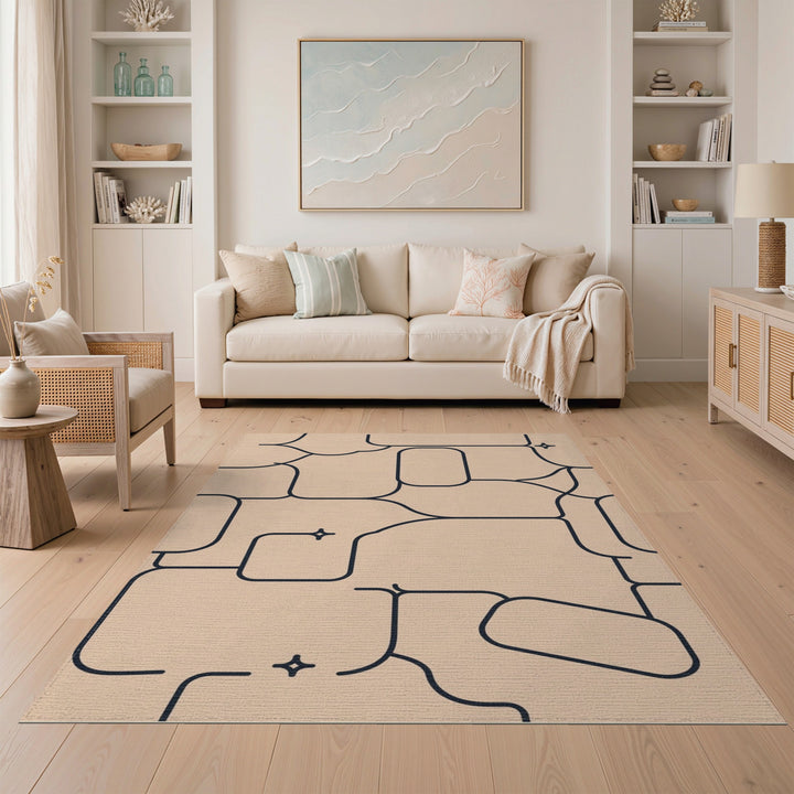 Abstract Area Organic Beige Abstract Organic Area Rug