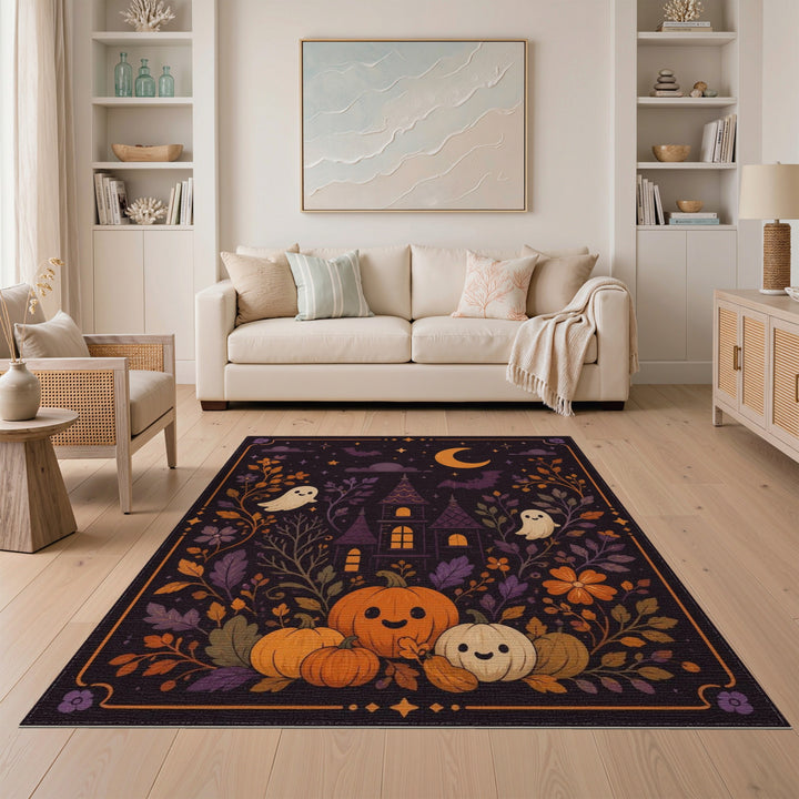 Cute Halloween Ghosts Pumpkin Kids Area Rug