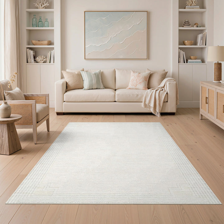 Minimalist Geometric Border Area Rug