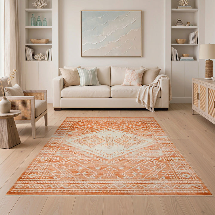Orange Heritage Tribal Area Rug