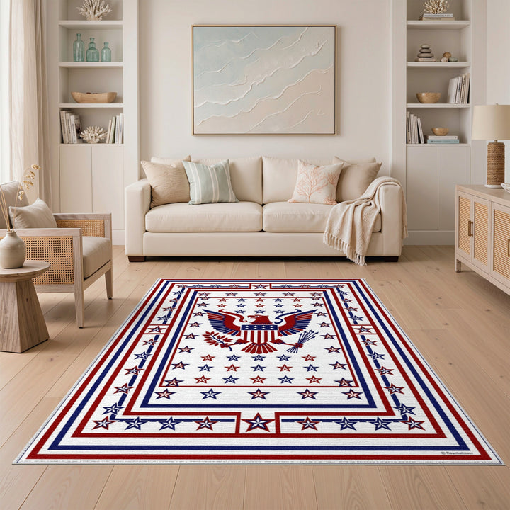 Patriotic Eagle Stars Area Rug