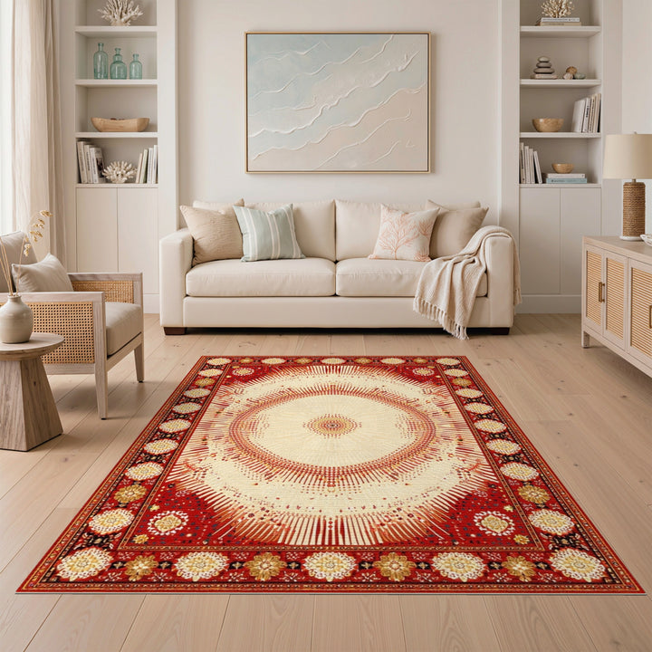 Red Persian Medallion Area Rug