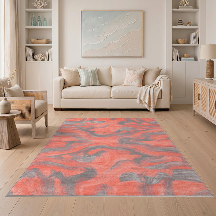 Red Abstract Area Red Abstract Swirl Area Rug