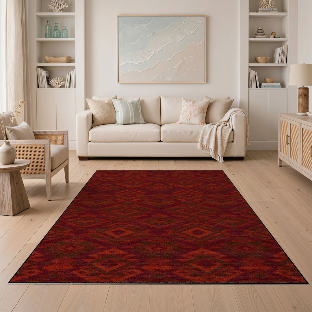 Red Heritage Tribal Diamond Heritage Tribal Area Rug