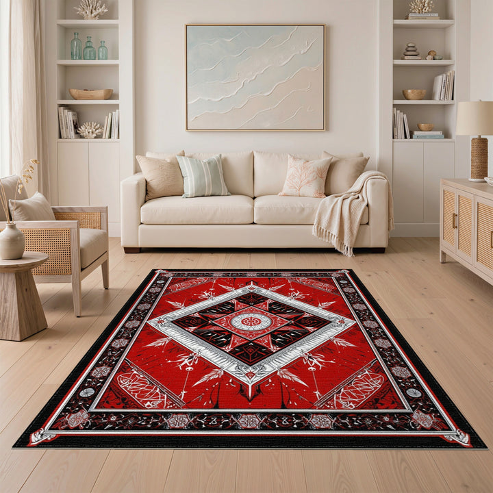 Red Heritage Tribal Red Heritage Tribal Diamond Area Rug