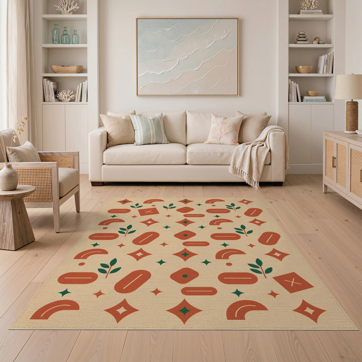 Modern Geometric Beige Area Rug