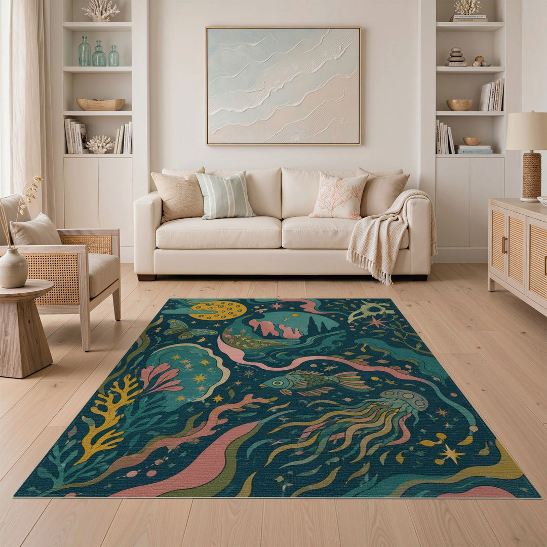 Boho Chic Celestial Ocean Area Rug