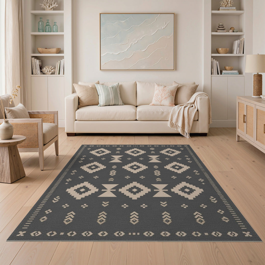 Grey Heritage Tribal Area Rug
