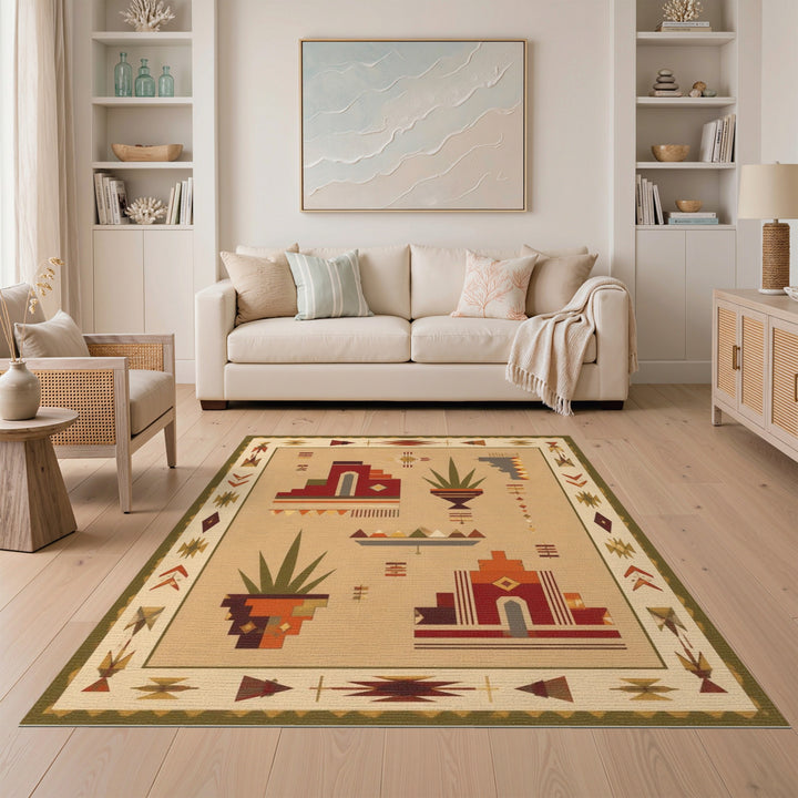 Southwestern Pueblo Geometric Area Rug