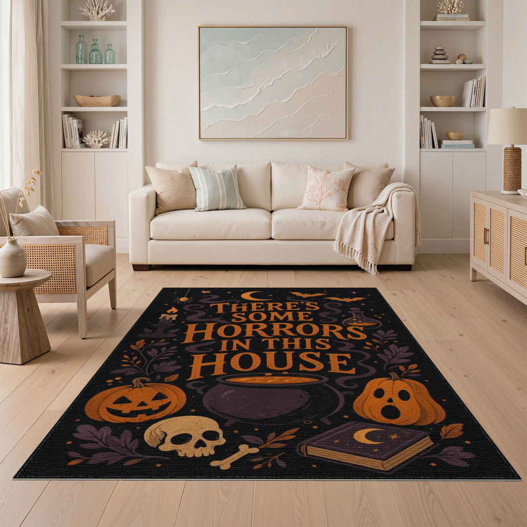 Horrors In This House Halloween Area Rug