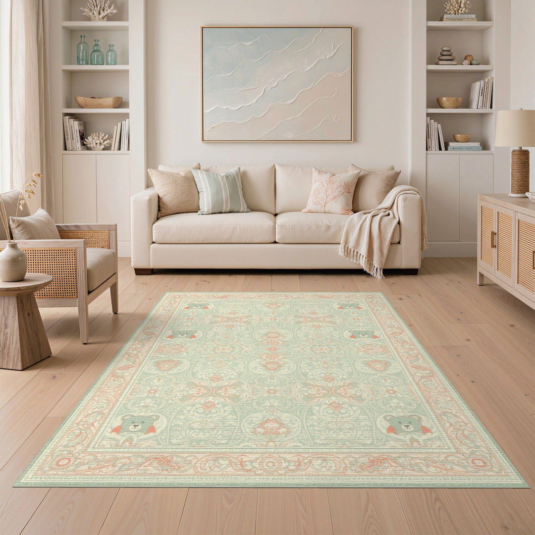 Superhero Teddy Bear Kids Area Rug