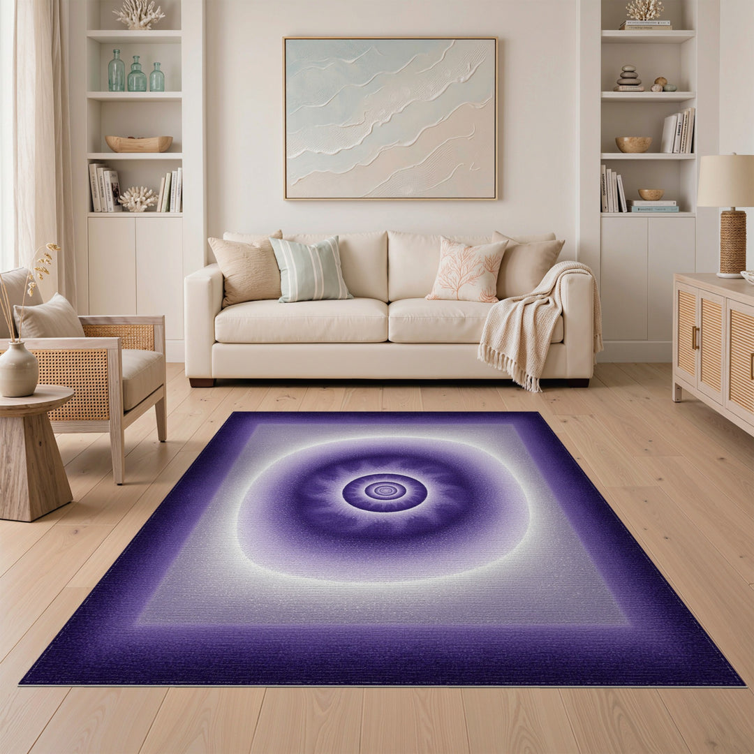 Purple Concentric Glow Area Rug