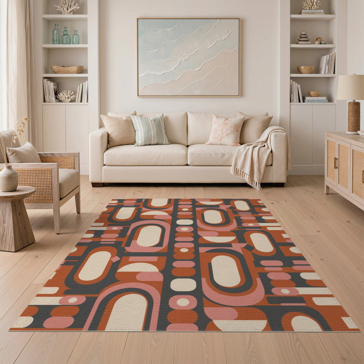 Geometric Brown Area Rug