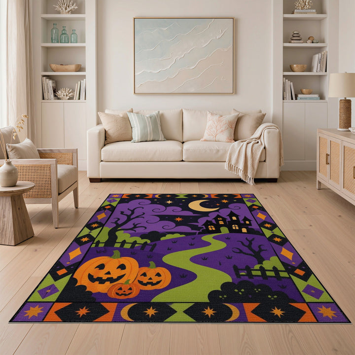 Halloween Pumpkin Path Kids Area Rug
